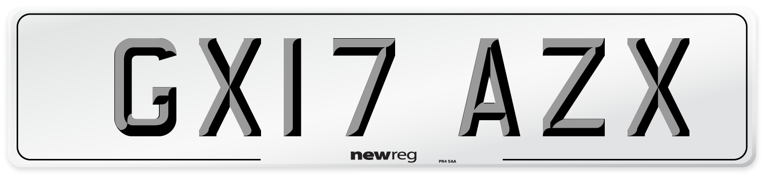 GX17 AZX Number Plate from New Reg